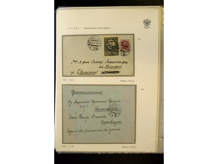 BRÜCKENSTEMPEL LIVLAND: 1904/17, über 30 Briefe und Karten, dabei viele R-Briefe, außerdem Ansichtskarten und Zensuren, zwei 