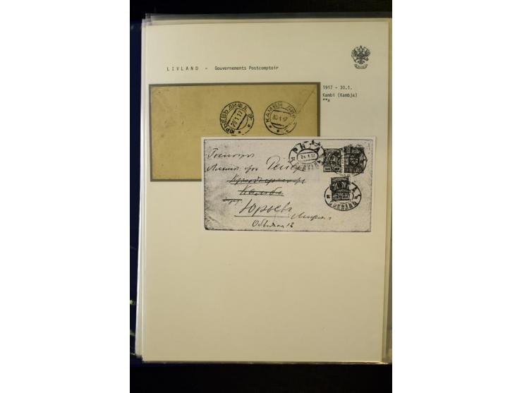 BRÜCKENSTEMPEL LIVLAND: 1904/17, über 30 Briefe und Karten, dabei viele R-Briefe, außerdem Ansichtskarten und Zensuren, zwei 