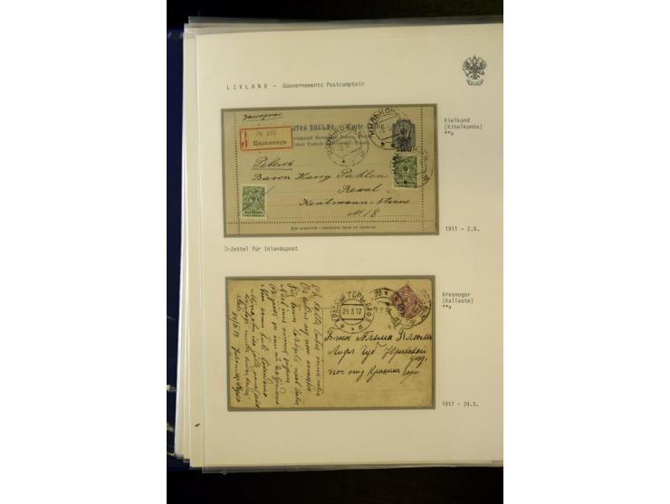 BRÜCKENSTEMPEL LIVLAND: 1904/17, über 30 Briefe und Karten, dabei viele R-Briefe, außerdem Ansichtskarten und Zensuren, zwei 