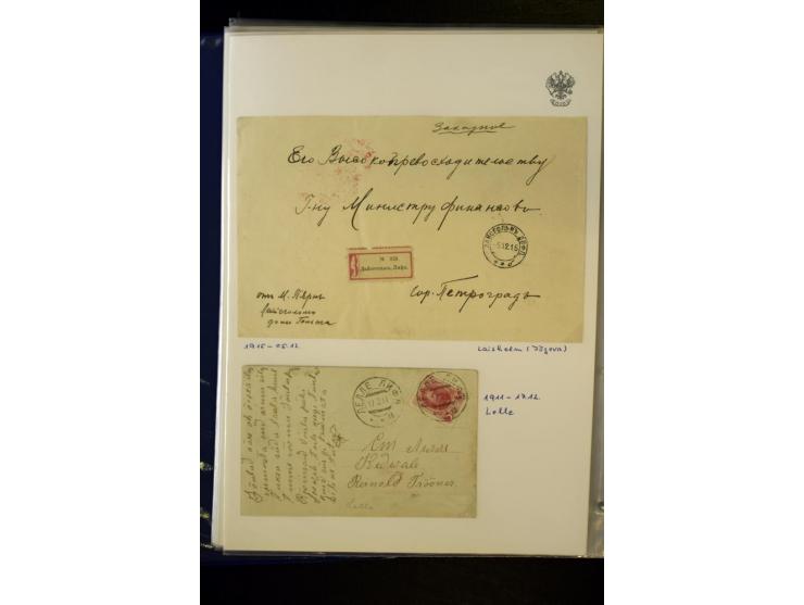 BRÜCKENSTEMPEL LIVLAND: 1904/17, über 30 Briefe und Karten, dabei viele R-Briefe, außerdem Ansichtskarten und Zensuren, zwei 