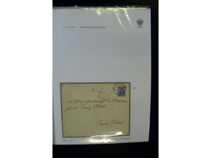 BRÜCKENSTEMPEL LIVLAND: 1904/17, über 30 Briefe und Karten, dabei viele R-Briefe, außerdem Ansichtskarten und Zensuren, zwei 
