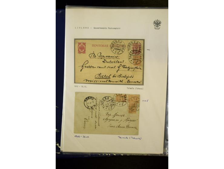 BRÜCKENSTEMPEL LIVLAND: 1904/17, über 30 Briefe und Karten, dabei viele R-Briefe, außerdem Ansichtskarten und Zensuren, zwei 