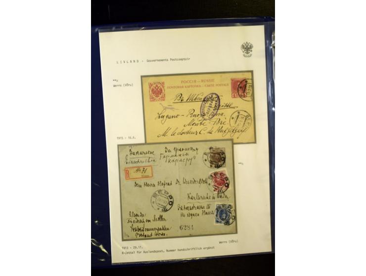 BRÜCKENSTEMPEL LIVLAND: 1904/17, über 30 Briefe und Karten, dabei viele R-Briefe, außerdem Ansichtskarten und Zensuren, zwei 