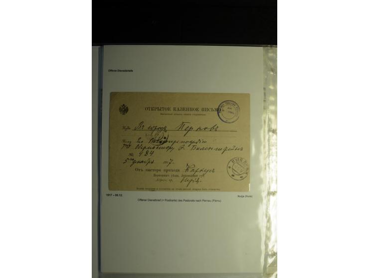 Postformulare und Telegramme: 1877/1917, interessante Sammlung von 7 Postquittungen, zwei Telegrammen und zwei offenen Dienst
