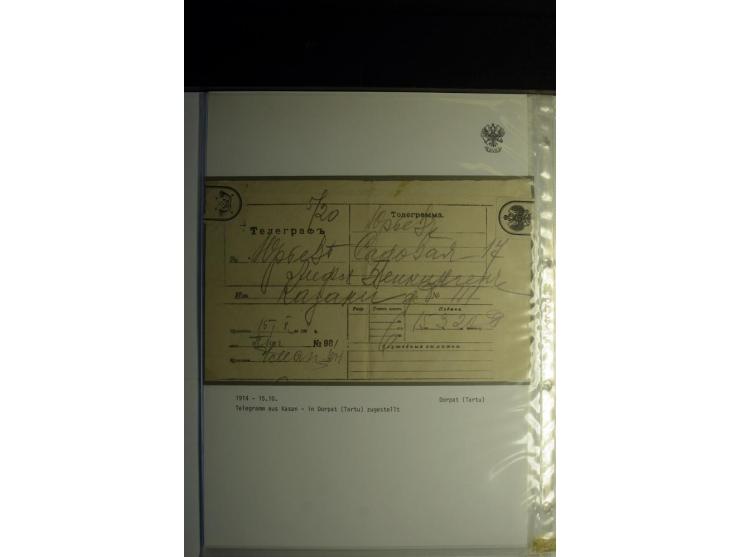 Postformulare und Telegramme: 1877/1917, interessante Sammlung von 7 Postquittungen, zwei Telegrammen und zwei offenen Dienst