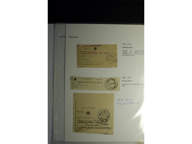 Postformulare und Telegramme: 1877/1917, interessante Sammlung von 7 Postquittungen, zwei Telegrammen und zwei offenen Dienst