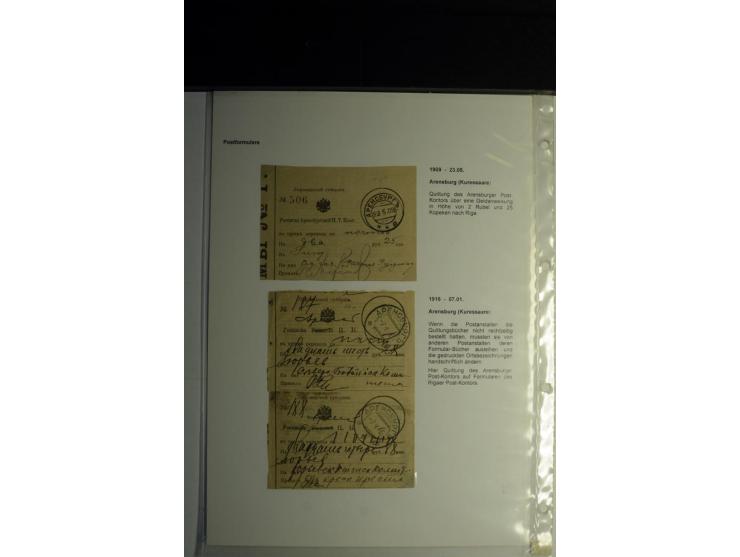 Postformulare und Telegramme: 1877/1917, interessante Sammlung von 7 Postquittungen, zwei Telegrammen und zwei offenen Dienst