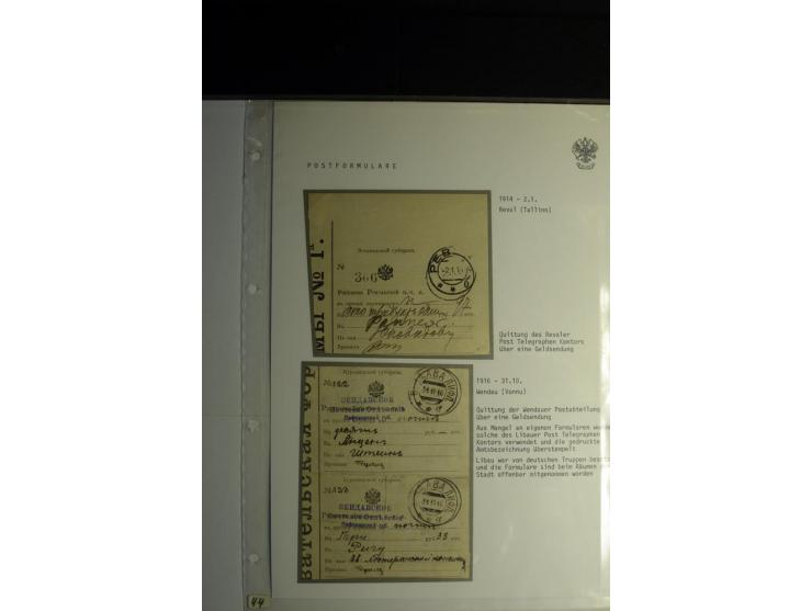 Postformulare und Telegramme: 1877/1917, interessante Sammlung von 7 Postquittungen, zwei Telegrammen und zwei offenen Dienst