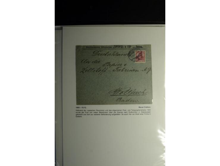 Russische Feldpost von und nach Estland: 1914/16, interessante Sammlung von 8 Briefen bzw. Karten, dabei verschiedene Neben- 