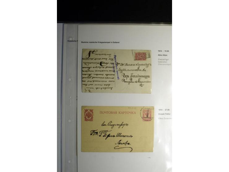 Russische Feldpost von und nach Estland: 1914/16, interessante Sammlung von 8 Briefen bzw. Karten, dabei verschiedene Neben- 