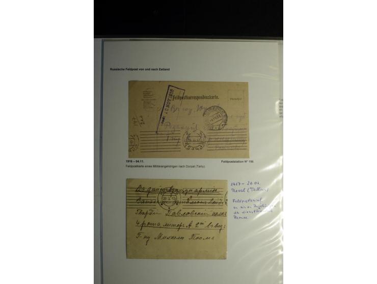 Russische Feldpost von und nach Estland: 1914/16, interessante Sammlung von 8 Briefen bzw. Karten, dabei verschiedene Neben- 