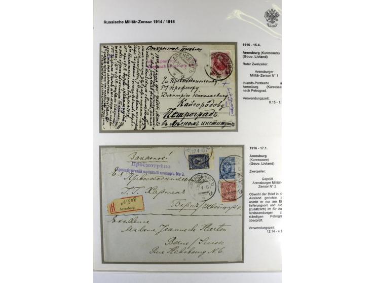 RUSSISCHE MILITÄR-ZENSUR 1914/18: Interessante Sammlung von 26 Briefen und Karten, dabei R-Briefe, viele verschiedene Zensure