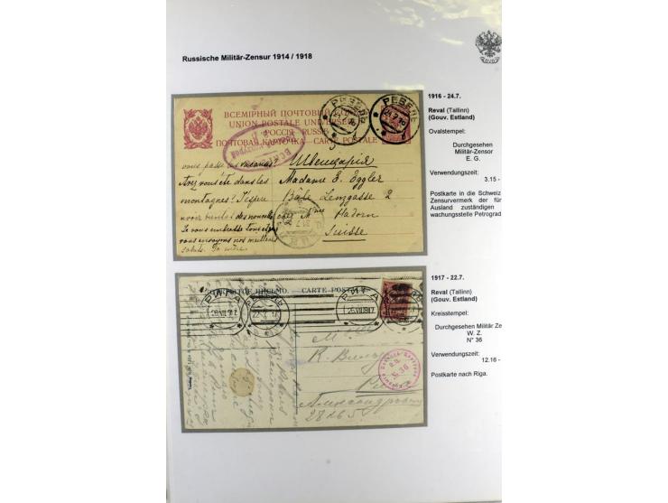 RUSSISCHE MILITÄR-ZENSUR 1914/18: Interessante Sammlung von 26 Briefen und Karten, dabei R-Briefe, viele verschiedene Zensure
