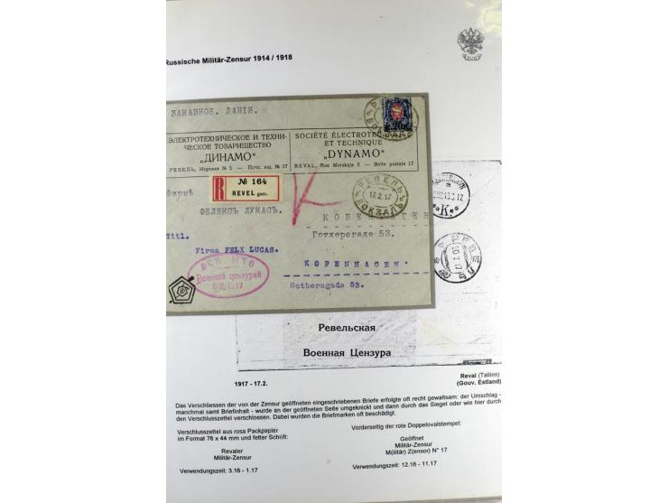 RUSSISCHE MILITÄR-ZENSUR 1914/18: Interessante Sammlung von 26 Briefen und Karten, dabei R-Briefe, viele verschiedene Zensure