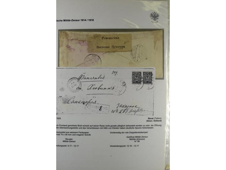 RUSSISCHE MILITÄR-ZENSUR 1914/18: Interessante Sammlung von 26 Briefen und Karten, dabei R-Briefe, viele verschiedene Zensure
