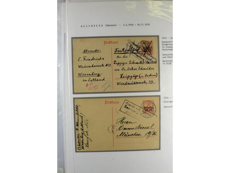 POSTGEBIET OBER OST: 1918, Sammlung von über 30 Briefen und Karten, dabei ein guter Teil Dorpat, einige R-Briefe, Zensurstemp