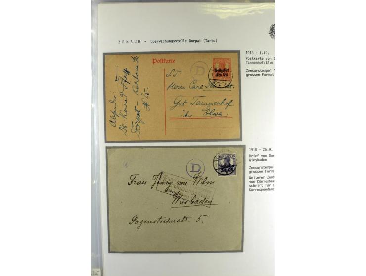POSTGEBIET OBER OST: 1918, Sammlung von über 30 Briefen und Karten, dabei ein guter Teil Dorpat, einige R-Briefe, Zensurstemp