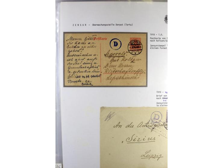 POSTGEBIET OBER OST: 1918, Sammlung von über 30 Briefen und Karten, dabei ein guter Teil Dorpat, einige R-Briefe, Zensurstemp