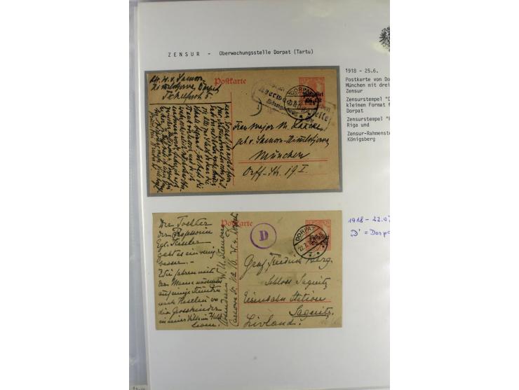 POSTGEBIET OBER OST: 1918, Sammlung von über 30 Briefen und Karten, dabei ein guter Teil Dorpat, einige R-Briefe, Zensurstemp