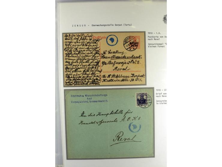 POSTGEBIET OBER OST: 1918, Sammlung von über 30 Briefen und Karten, dabei ein guter Teil Dorpat, einige R-Briefe, Zensurstemp