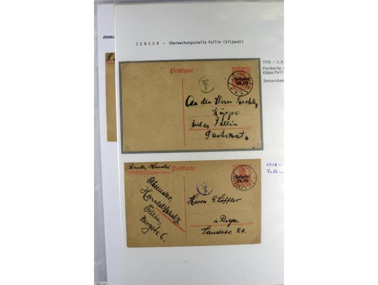 POSTGEBIET OBER OST: 1918, Sammlung von über 30 Briefen und Karten, dabei ein guter Teil Dorpat, einige R-Briefe, Zensurstemp