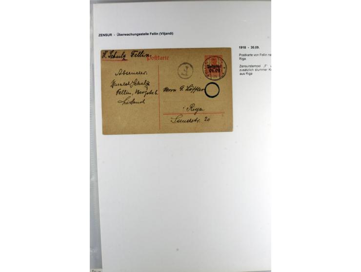 POSTGEBIET OBER OST: 1918, Sammlung von über 30 Briefen und Karten, dabei ein guter Teil Dorpat, einige R-Briefe, Zensurstemp