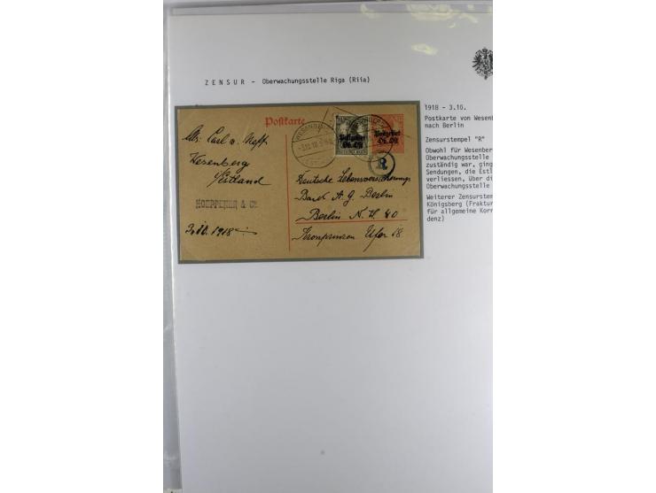 POSTGEBIET OBER OST: 1918, Sammlung von über 30 Briefen und Karten, dabei ein guter Teil Dorpat, einige R-Briefe, Zensurstemp