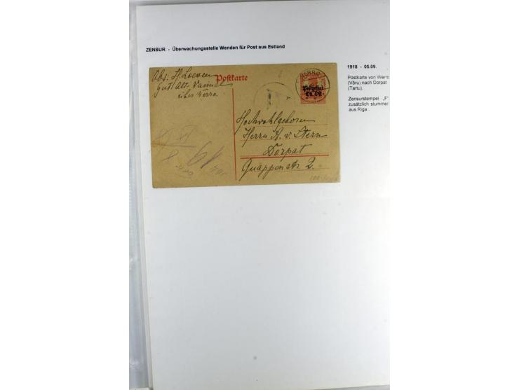 POSTGEBIET OBER OST: 1918, Sammlung von über 30 Briefen und Karten, dabei ein guter Teil Dorpat, einige R-Briefe, Zensurstemp