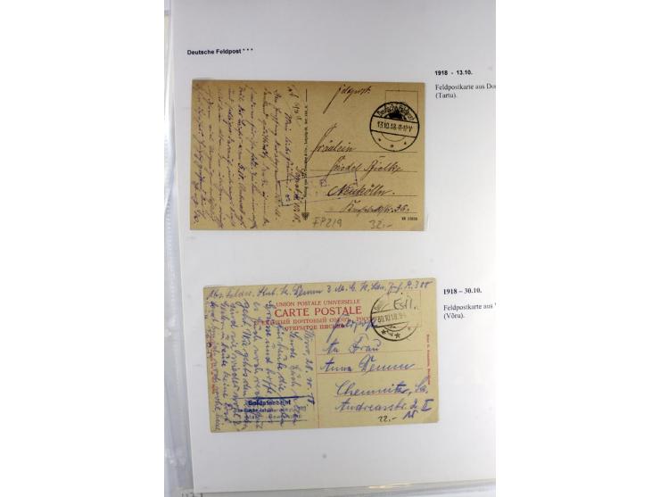 POSTGEBIET OBER OST: 1918, Sammlung von über 30 Briefen und Karten, dabei ein guter Teil Dorpat, einige R-Briefe, Zensurstemp