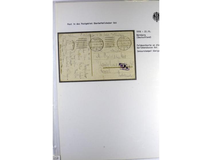POSTGEBIET OBER OST: 1918, Sammlung von über 30 Briefen und Karten, dabei ein guter Teil Dorpat, einige R-Briefe, Zensurstemp