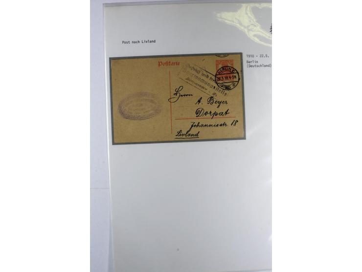 POSTGEBIET OBER OST: 1918, Sammlung von über 30 Briefen und Karten, dabei ein guter Teil Dorpat, einige R-Briefe, Zensurstemp