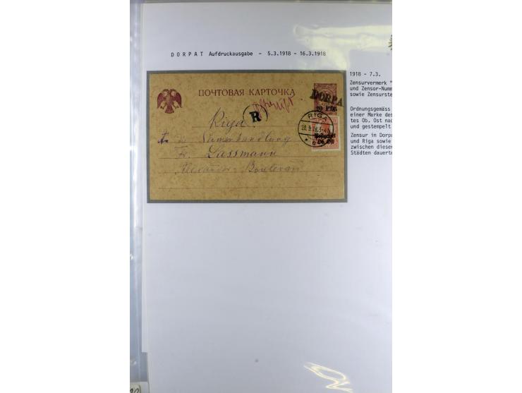 POSTGEBIET OBER OST: 1918, Sammlung von über 30 Briefen und Karten, dabei ein guter Teil Dorpat, einige R-Briefe, Zensurstemp