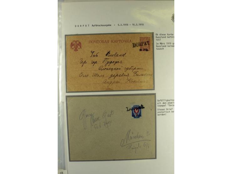 POSTGEBIET OBER OST: 1918, Sammlung von über 30 Briefen und Karten, dabei ein guter Teil Dorpat, einige R-Briefe, Zensurstemp