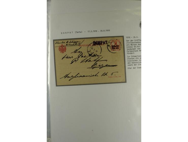 POSTGEBIET OBER OST: 1918, Sammlung von über 30 Briefen und Karten, dabei ein guter Teil Dorpat, einige R-Briefe, Zensurstemp