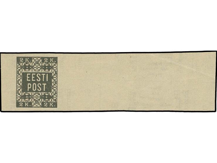PROBEDRUCK: 1918, unverausgabte Wertstufe 2 K. schwarz, rückseitig auf Kinokarte gedruckt, weit außerhalb des Markenbilds sch