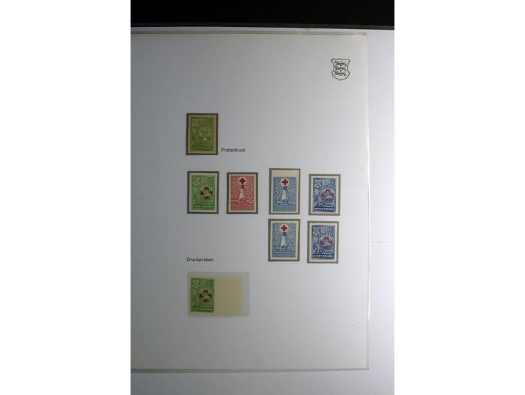 1918/40, sehr schöne vierbändige Sammlung mit Farben, Einheiten, Plattenfehler, Zwischenstegpaaren, Mi.-Nr. 10K, gute Flugpos