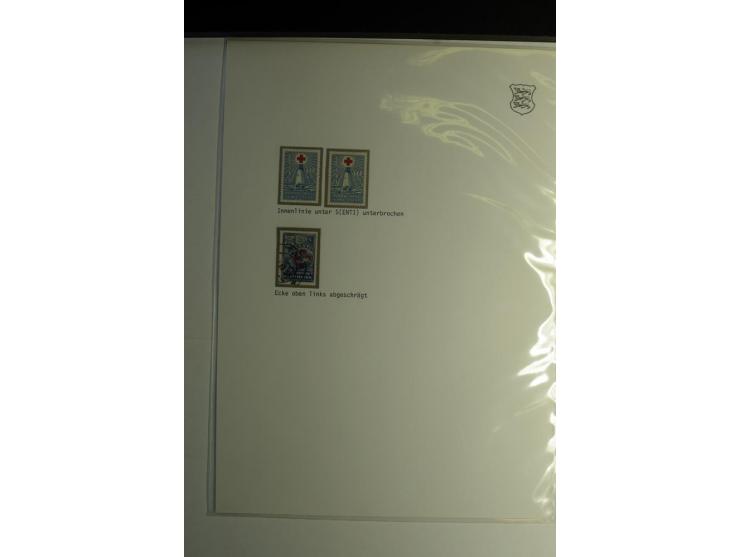 1918/40, sehr schöne vierbändige Sammlung mit Farben, Einheiten, Plattenfehler, Zwischenstegpaaren, Mi.-Nr. 10K, gute Flugpos
