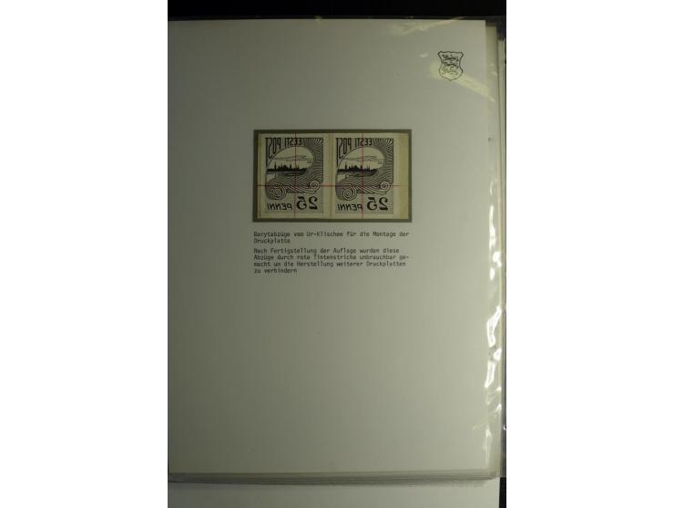 1918/40, sehr schöne vierbändige Sammlung mit Farben, Einheiten, Plattenfehler, Zwischenstegpaaren, Mi.-Nr. 10K, gute Flugpos