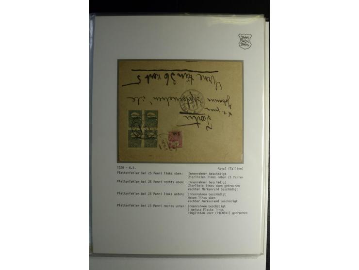 1918/40, sehr schöne vierbändige Sammlung mit Farben, Einheiten, Plattenfehler, Zwischenstegpaaren, Mi.-Nr. 10K, gute Flugpos