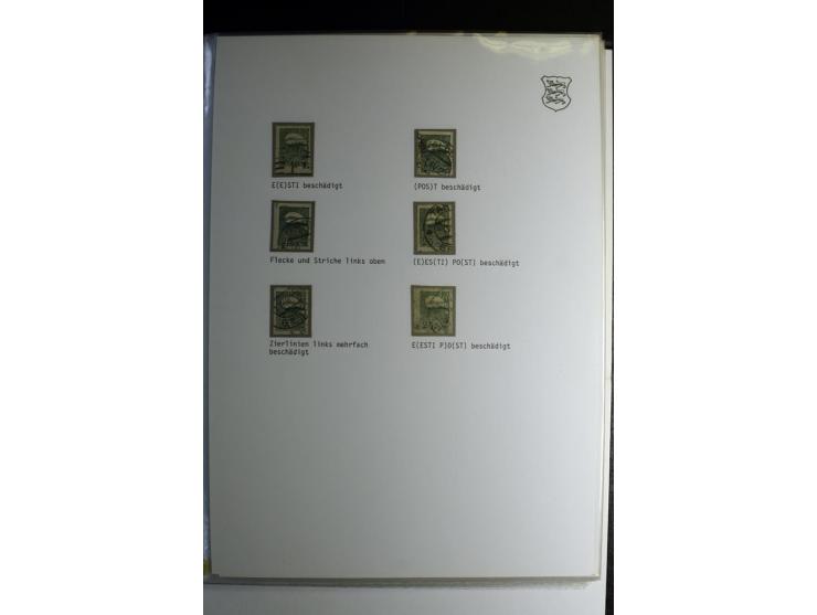 1918/40, sehr schöne vierbändige Sammlung mit Farben, Einheiten, Plattenfehler, Zwischenstegpaaren, Mi.-Nr. 10K, gute Flugpos