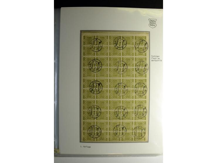 1918/40, sehr schöne vierbändige Sammlung mit Farben, Einheiten, Plattenfehler, Zwischenstegpaaren, Mi.-Nr. 10K, gute Flugpos