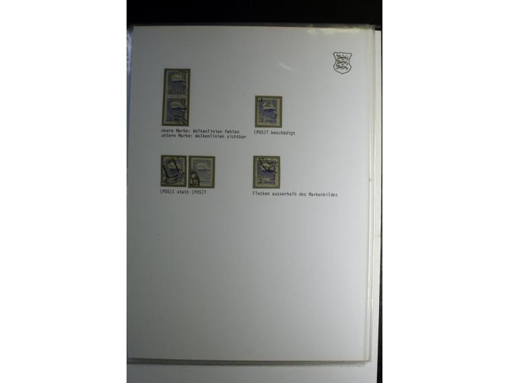 1918/40, sehr schöne vierbändige Sammlung mit Farben, Einheiten, Plattenfehler, Zwischenstegpaaren, Mi.-Nr. 10K, gute Flugpos