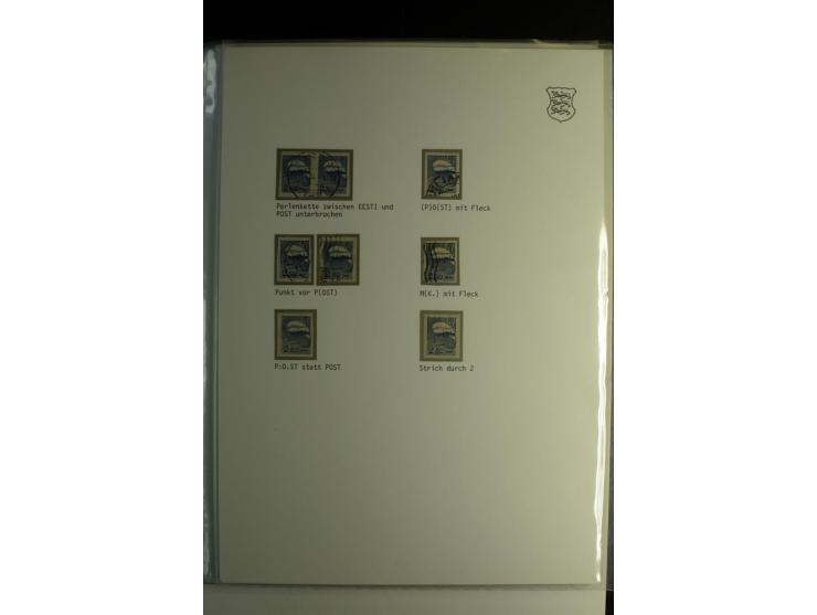 1918/40, sehr schöne vierbändige Sammlung mit Farben, Einheiten, Plattenfehler, Zwischenstegpaaren, Mi.-Nr. 10K, gute Flugpos