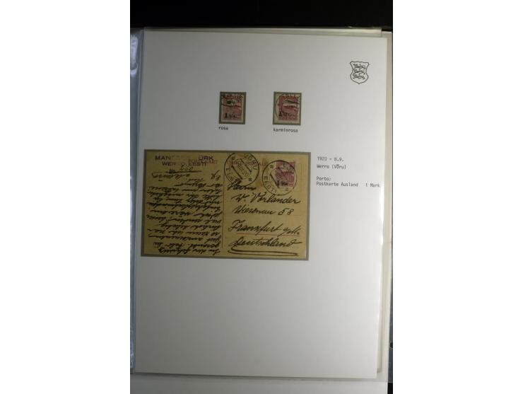 1918/40, sehr schöne vierbändige Sammlung mit Farben, Einheiten, Plattenfehler, Zwischenstegpaaren, Mi.-Nr. 10K, gute Flugpos