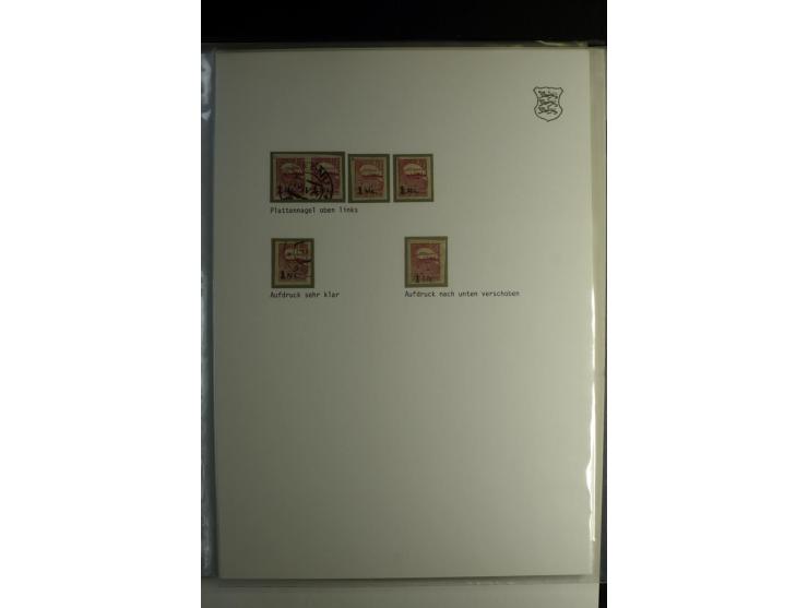 1918/40, sehr schöne vierbändige Sammlung mit Farben, Einheiten, Plattenfehler, Zwischenstegpaaren, Mi.-Nr. 10K, gute Flugpos