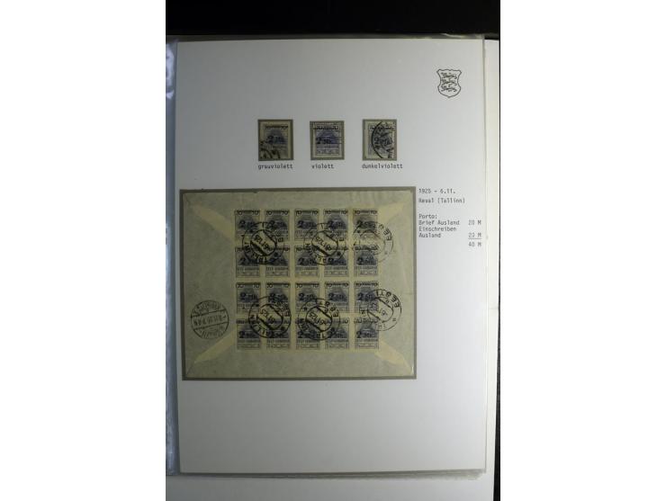 1918/40, sehr schöne vierbändige Sammlung mit Farben, Einheiten, Plattenfehler, Zwischenstegpaaren, Mi.-Nr. 10K, gute Flugpos
