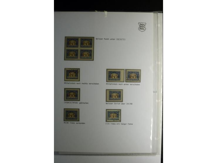 1918/40, sehr schöne vierbändige Sammlung mit Farben, Einheiten, Plattenfehler, Zwischenstegpaaren, Mi.-Nr. 10K, gute Flugpos