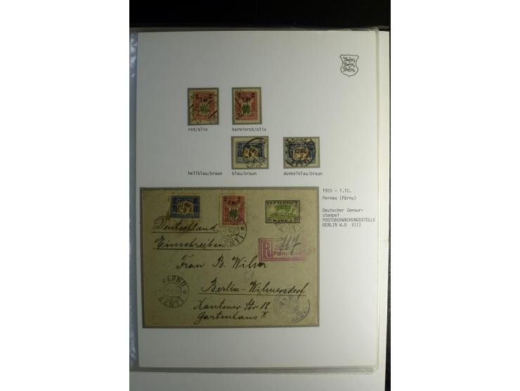 1918/40, sehr schöne vierbändige Sammlung mit Farben, Einheiten, Plattenfehler, Zwischenstegpaaren, Mi.-Nr. 10K, gute Flugpos