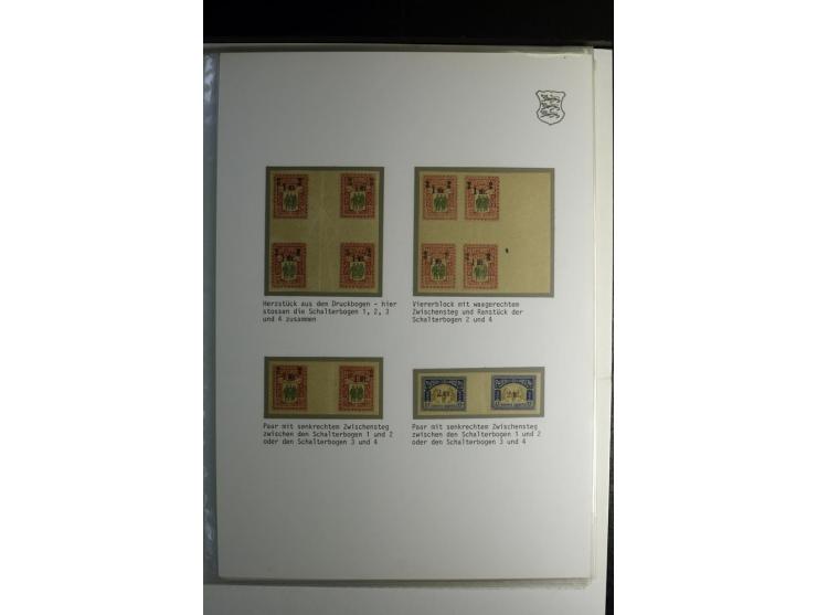 1918/40, sehr schöne vierbändige Sammlung mit Farben, Einheiten, Plattenfehler, Zwischenstegpaaren, Mi.-Nr. 10K, gute Flugpos