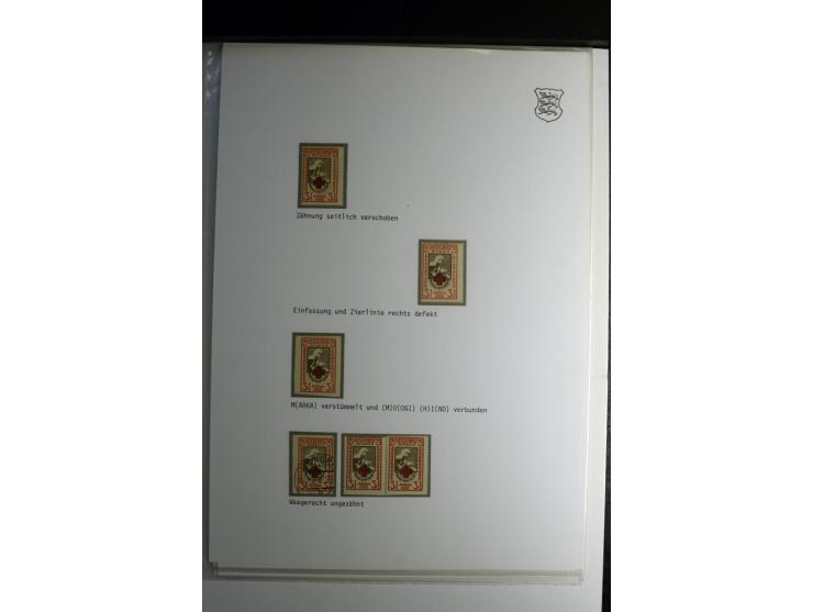 1918/40, sehr schöne vierbändige Sammlung mit Farben, Einheiten, Plattenfehler, Zwischenstegpaaren, Mi.-Nr. 10K, gute Flugpos